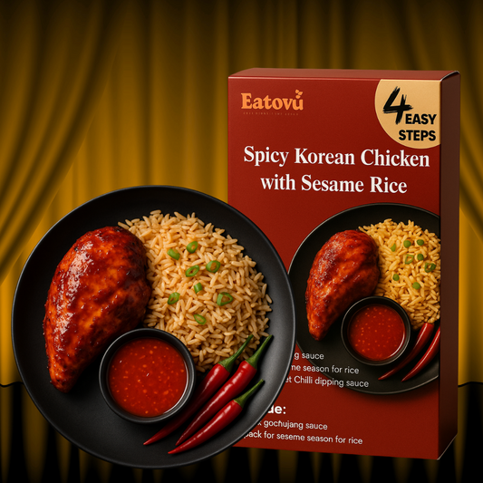 Spicy Korean Chicken with Sesame Rice – Eatova.pk